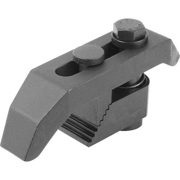 Clamp Strap Goose-Neck Size:1 Carbon Steel, With Adjustment Unit, B=12